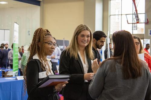 Student at a career fair